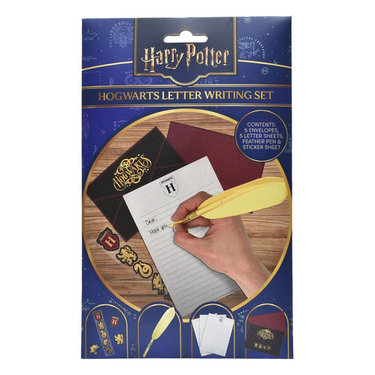 Set de papeterie Harry Potter Poudlard avec enveloppes, feuilles et stylo plume
