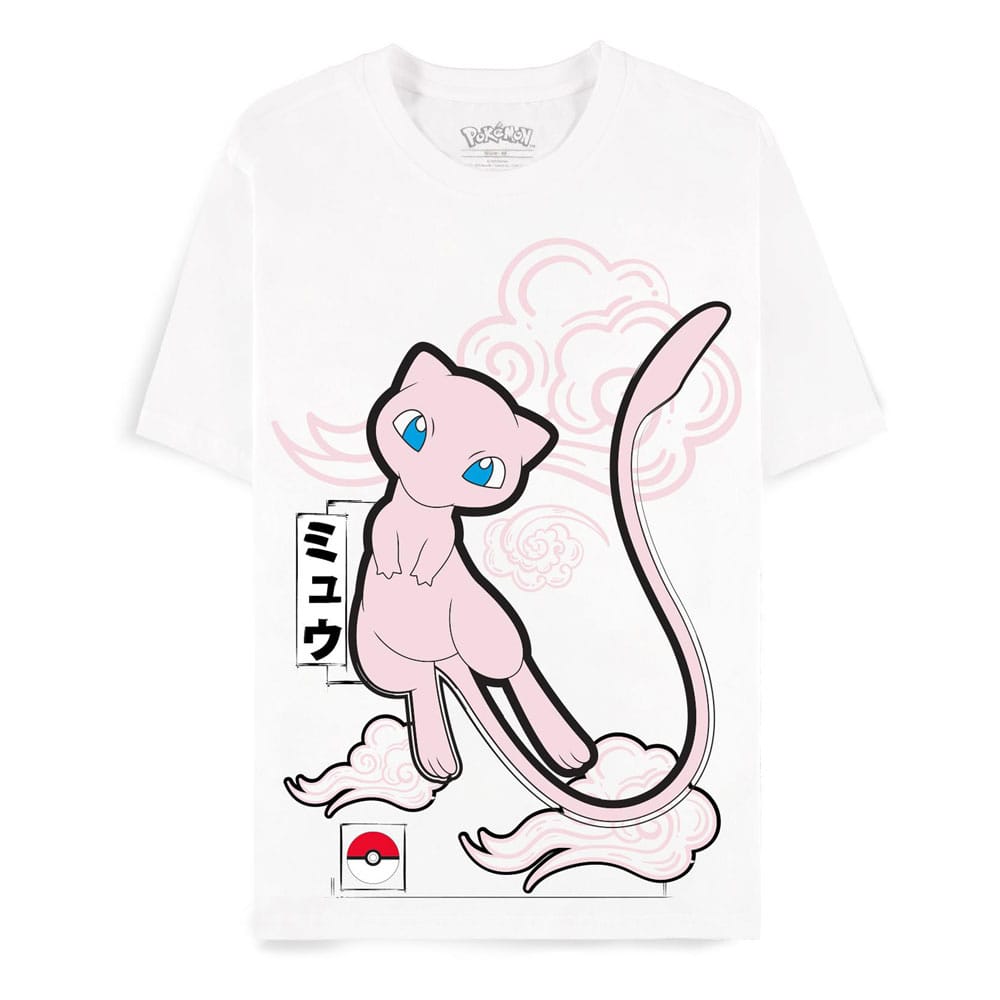 T-shirt Pokémon Mew officiel Difuzed en coton premium, vue de face