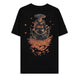 Détail du motif Samurai sur le T-shirt Ghost of Yotei noir en coton