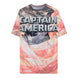 Détail du motif Digital American sur le T-shirt Captain America Brave New World