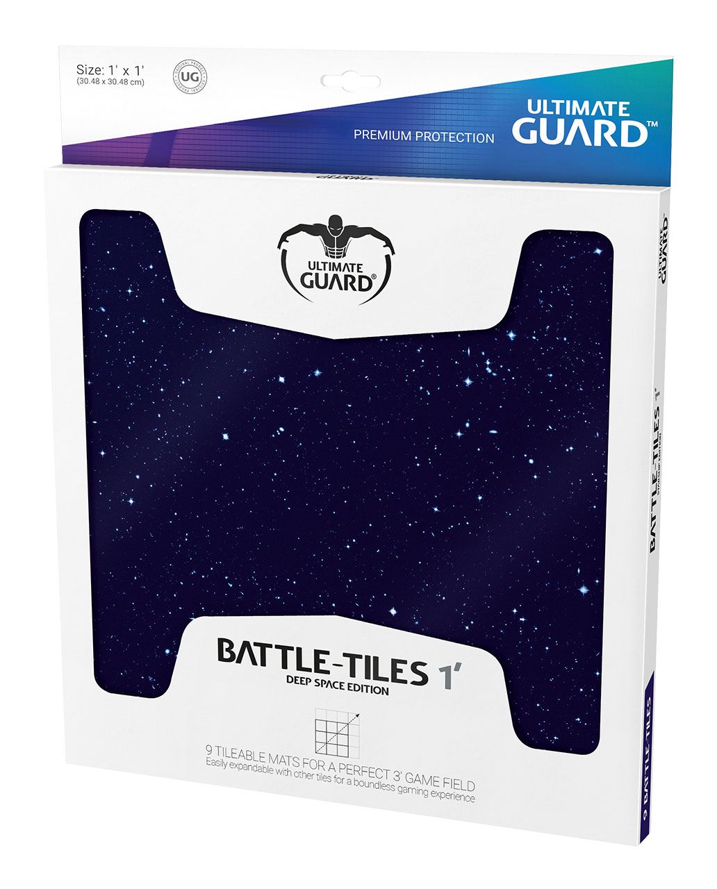Exemple de terrain de jeu assemblé avec les Battle-Tiles Dark Space Ultimate Guard