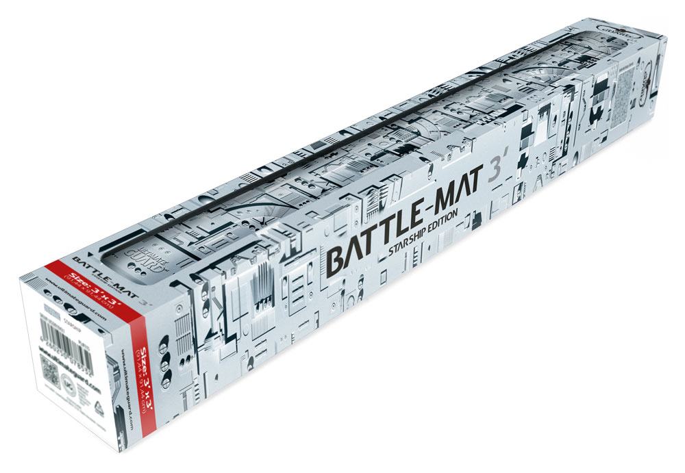 Détail du motif Starship du tapis de jeu Ultimate Guard Battle-Mat avec cartes