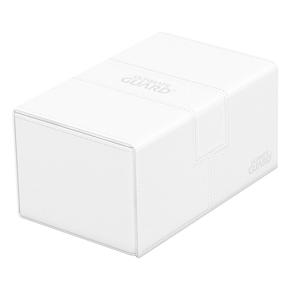 Ultimate Guard Twin Flip'n'Tray 160+ XenoSkin Blanc - Ouverte avec cartes et accessoires