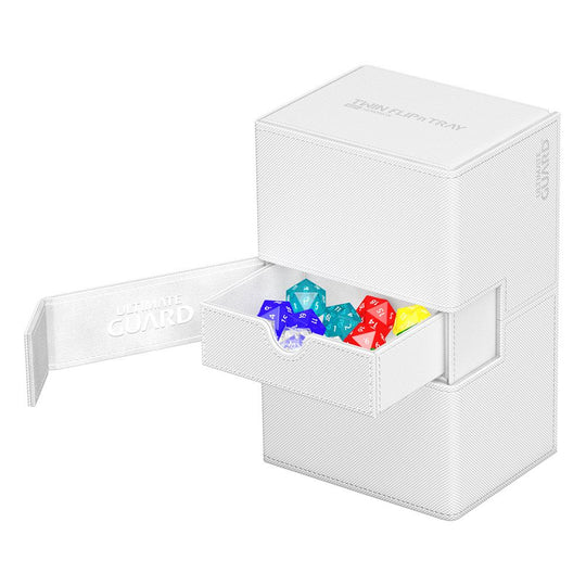 Ultimate Guard Twin Flip'n'Tray 160+ XenoSkin Blanc - Compartiments à cartes et tiroir à dés