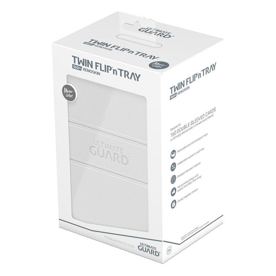 Ultimate Guard Twin Flip'n'Tray 160+ XenoSkin Blanc - Dimensions détaillées du produit