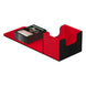 Vue latérale de la Deck Box Ultimate Guard Sidewinder 100+ Noir/Rouge montrant le logo
