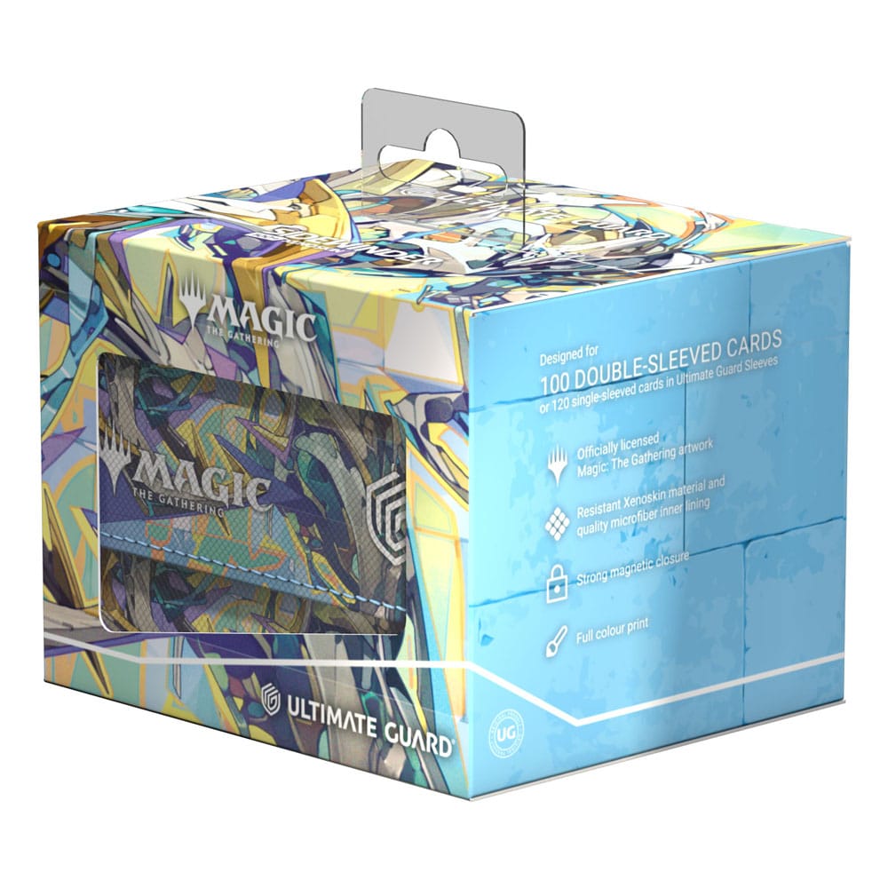 Comparaison de taille de la boîte Ultimate Guard Sidewinder 100+ avec d'autres accessoires