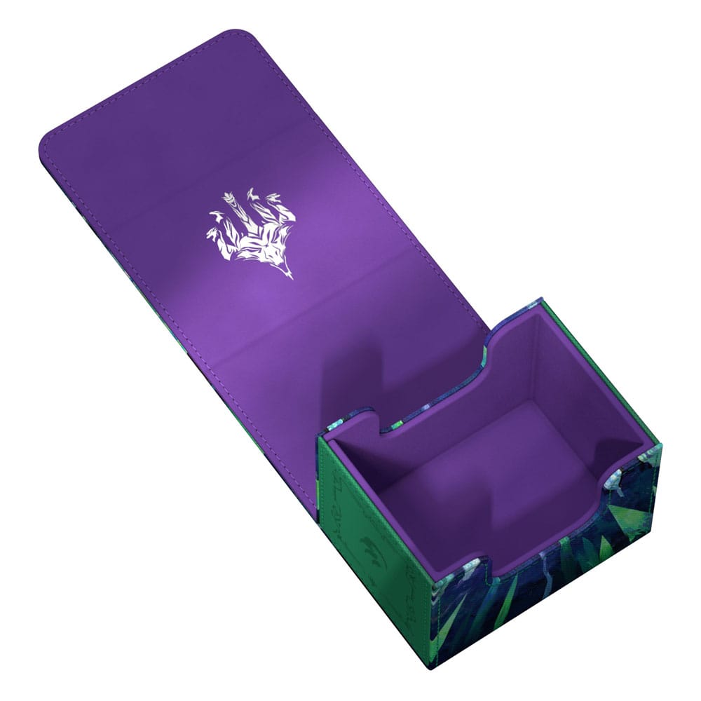 Boîte de deck Sidewinder 100+ Xenoskin posée à côté d'autres accessoires Ultimate Guard