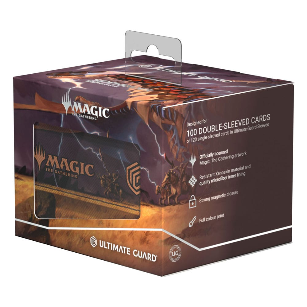 Boîte de deck Ultimate Guard Sidewinder 100+ ouverte, montrant l'intérieur