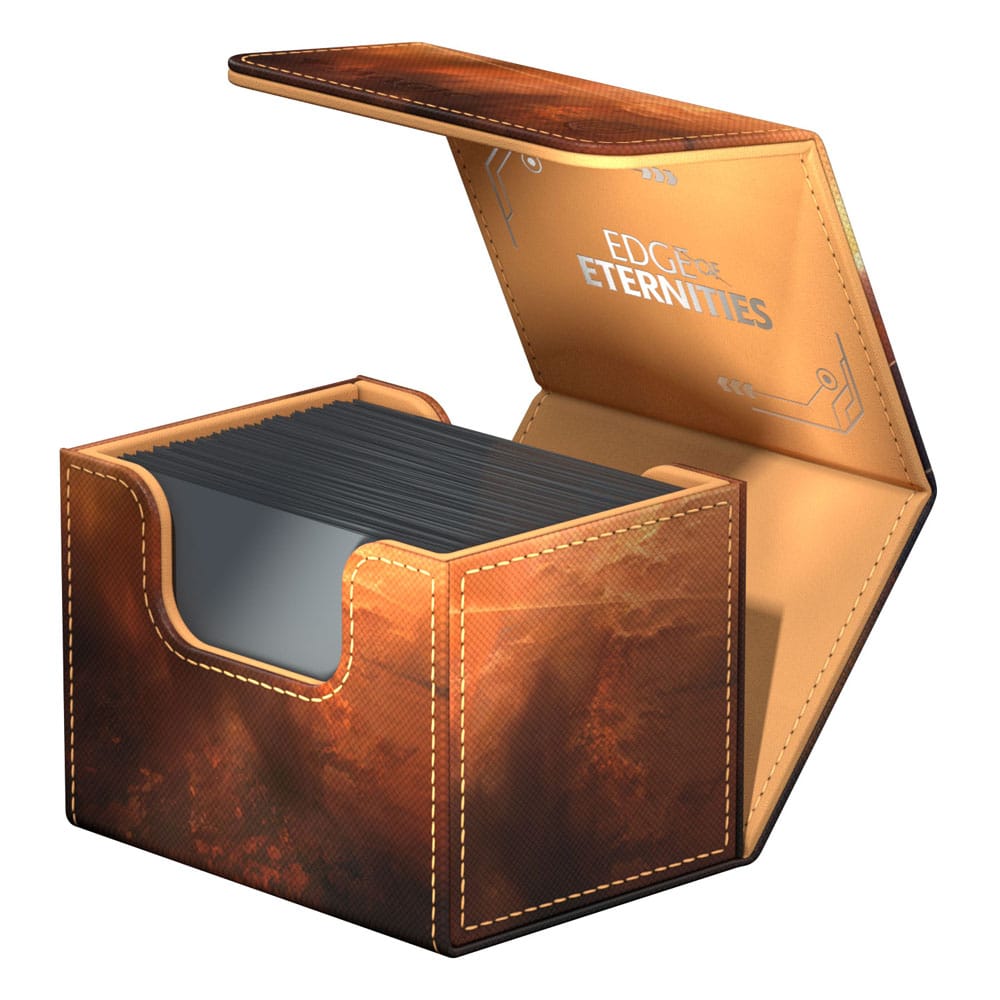 Deck box Ultimate Guard Sidewinder 100+ avec des cartes Magic: The Gathering double-sleeved à l'intérieur