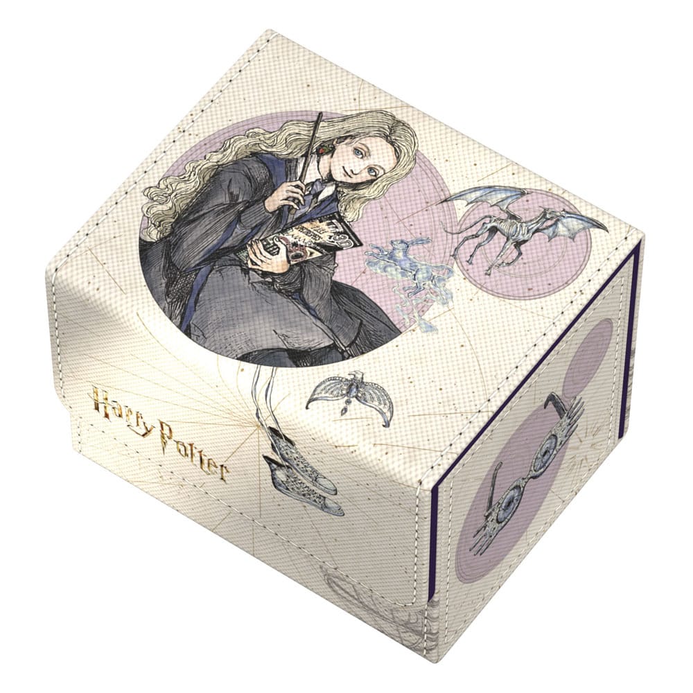 Gros plan sur l'illustration de Luna Lovegood sur la deck box Ultimate Guard Sidewinder