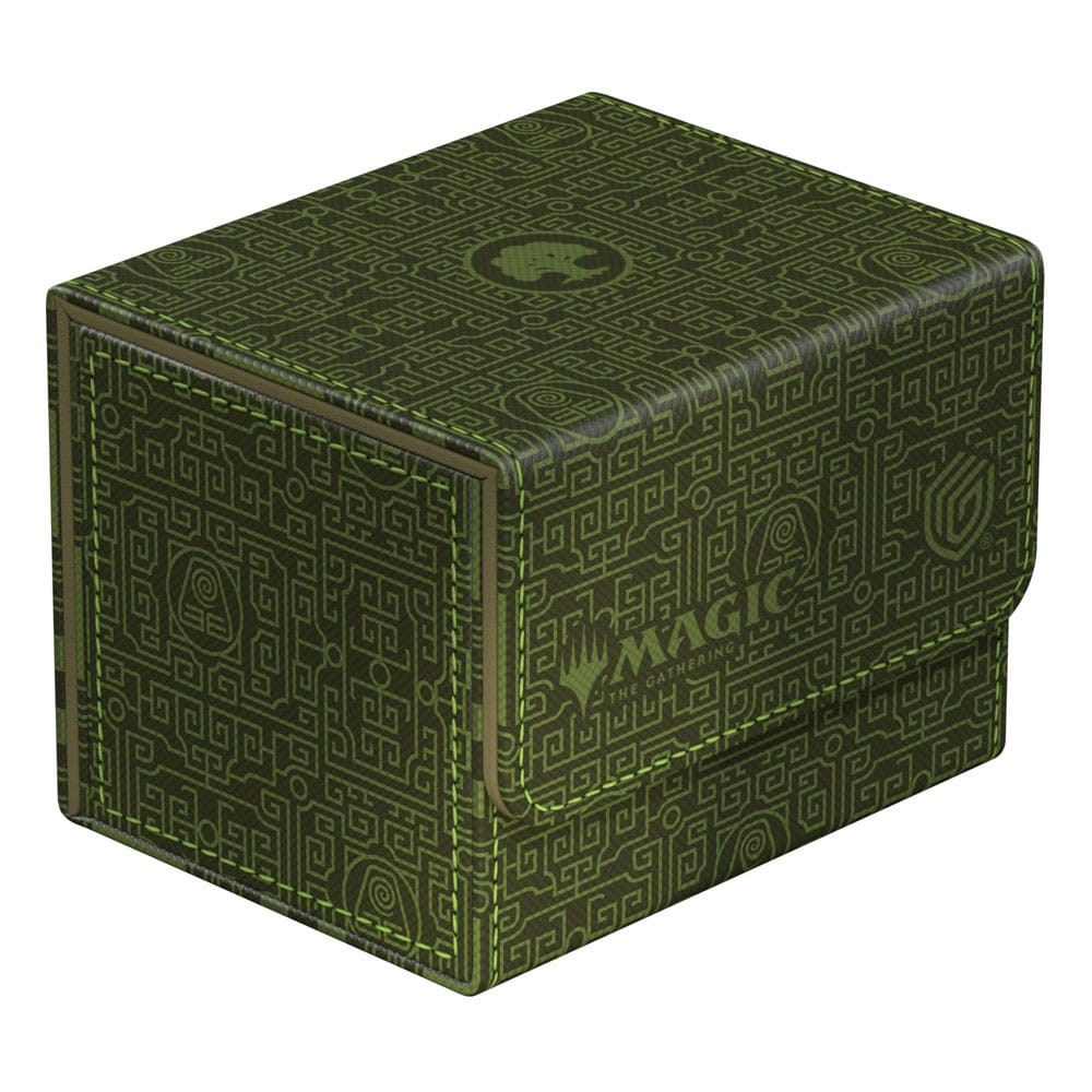 Vue de la boîte de deck Sidewinder ouverte avec intérieur microfibre et cartes