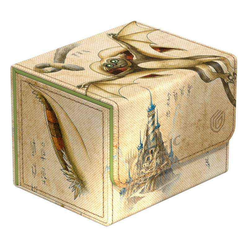 Boîte de deck Ultimate Guard Sidewinder 100+ Xenoskin ouverte avec cartes Magic: The Gathering