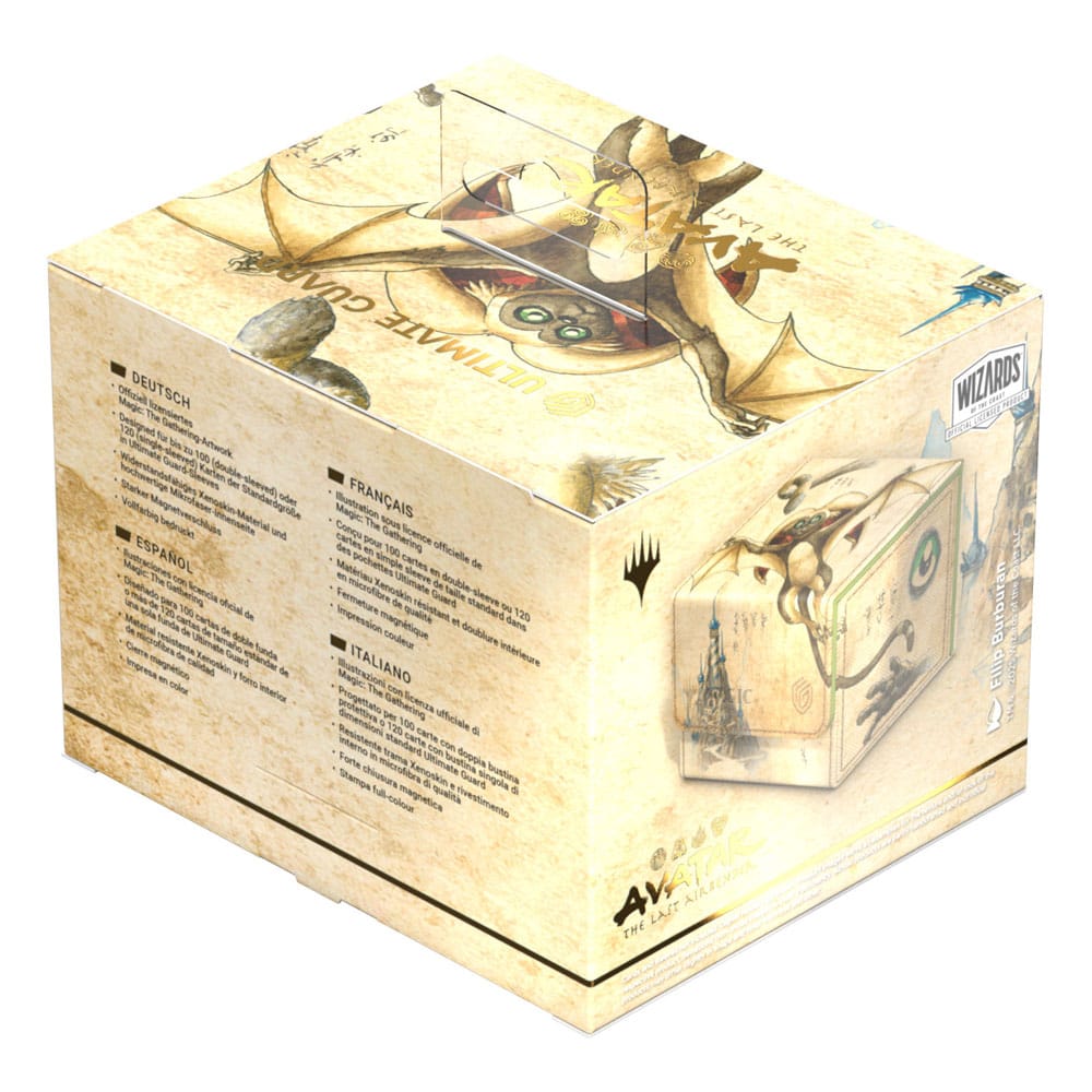 Vue rapprochée du logo Ultimate Guard sur la boîte de deck Sidewinder