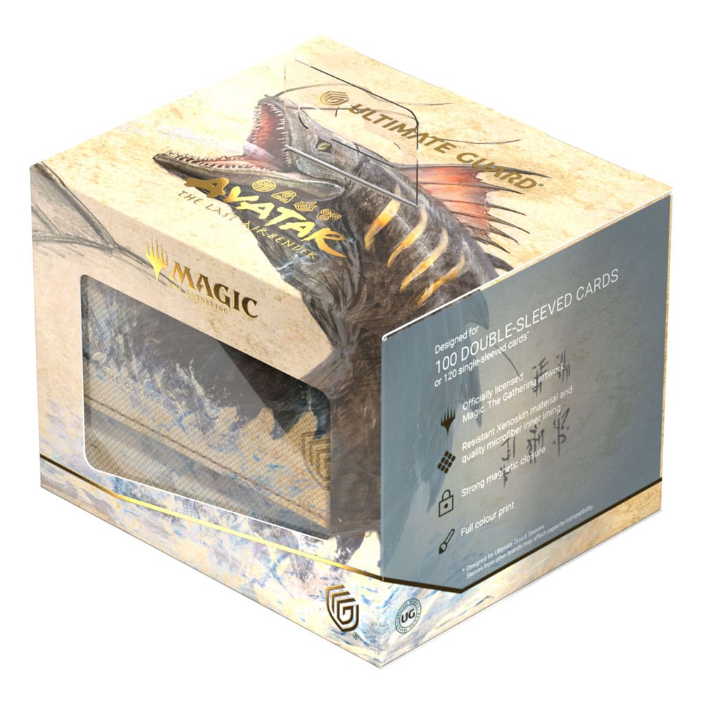 Boîte de deck Ultimate Guard Sidewinder 100+ Xenoskin en main, pour échelle