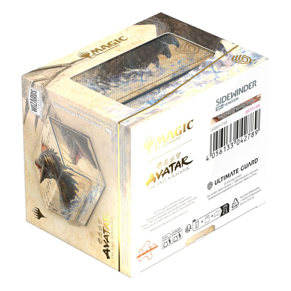 Boîte de deck Ultimate Guard Sidewinder 100+ Xenoskin avec des pochettes de cartes à côté