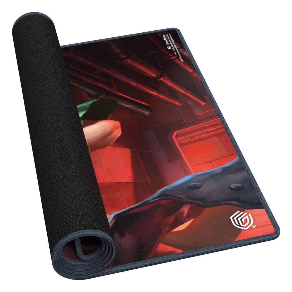 Détail de l'illustration de Toph Beifong sur le playmat Ultimate Guard