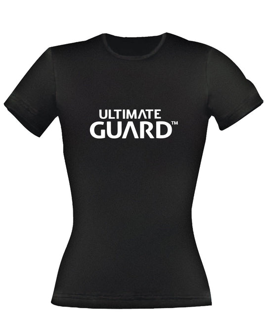 T-shirt femme Ultimate Guard Wordmark Noir en coton, taille L, avec logo blanc sur fond noir