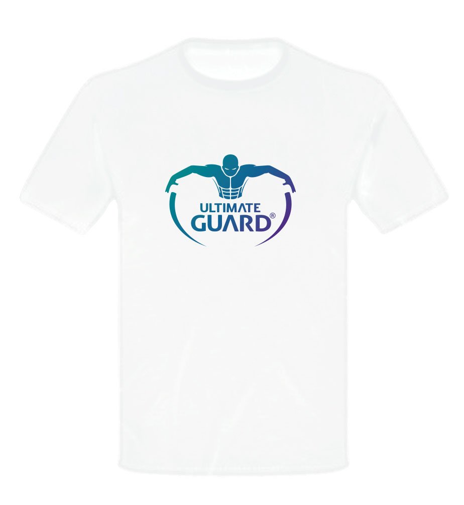 T-shirt Ultimate Guard Logo Blanc XXL en coton premium, vue de face