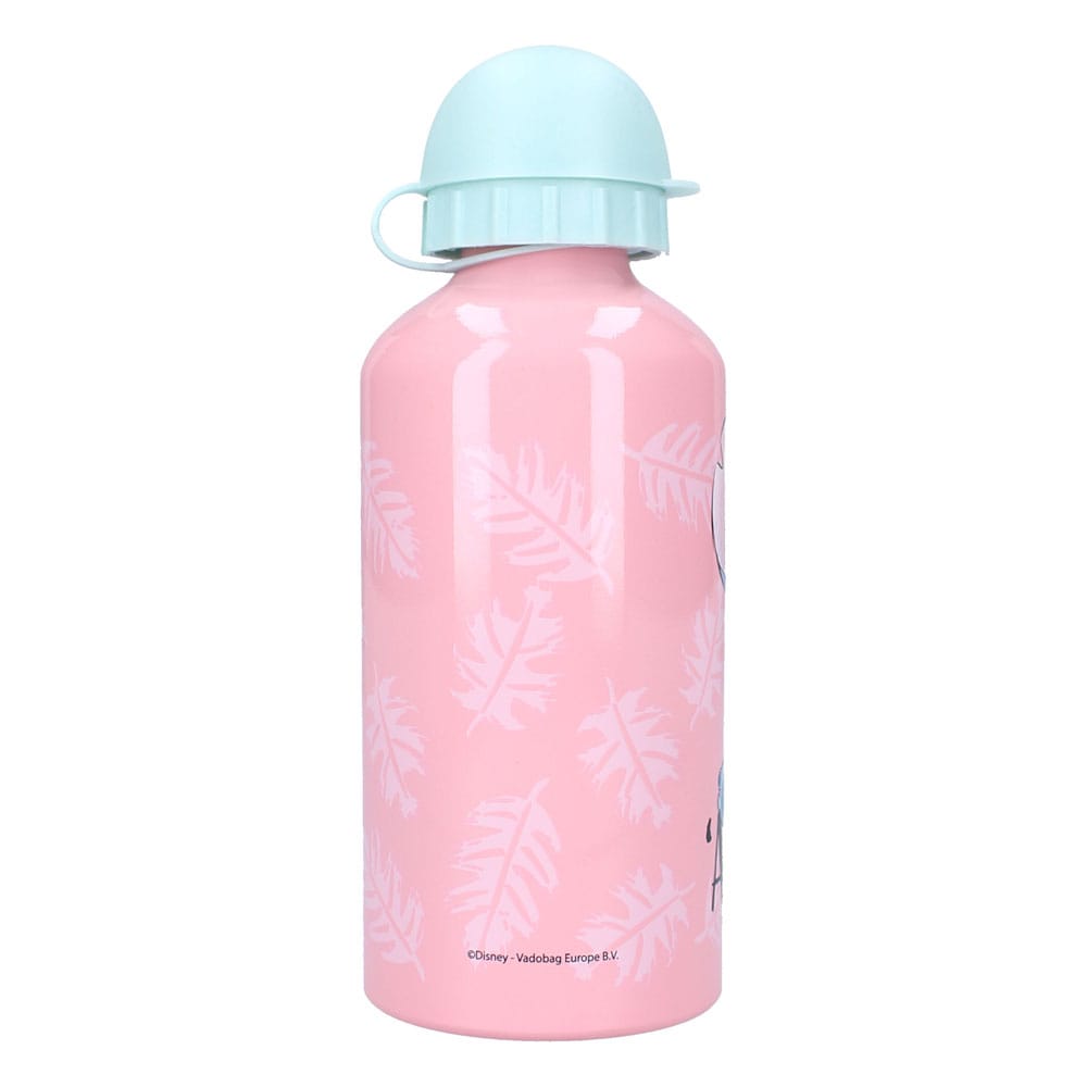 Gourde Lilo & Stitch Really Refreshing 500ml, gros plan sur le bouchon et le motif 'Really Refreshing'.