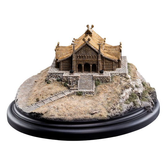 Logo Weta Workshop sur le socle de la statuette Edoras