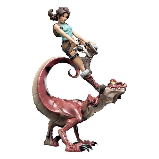 Figurine Tomb Raider Mini Epics Lara Croft et Raptor vue de face