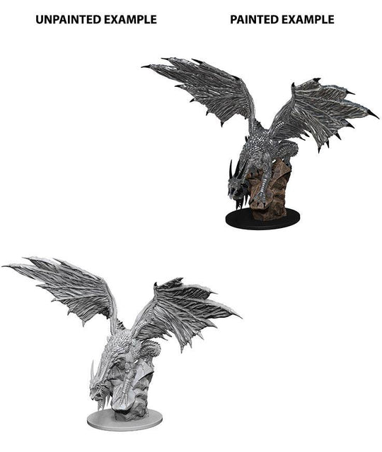 Assortiment de 6 packs de miniatures Pathfinder Battles Deep Cuts Wizkids, incluant le majestueux Silver Dragon, prêtes à peindre pour jeux de rôle.