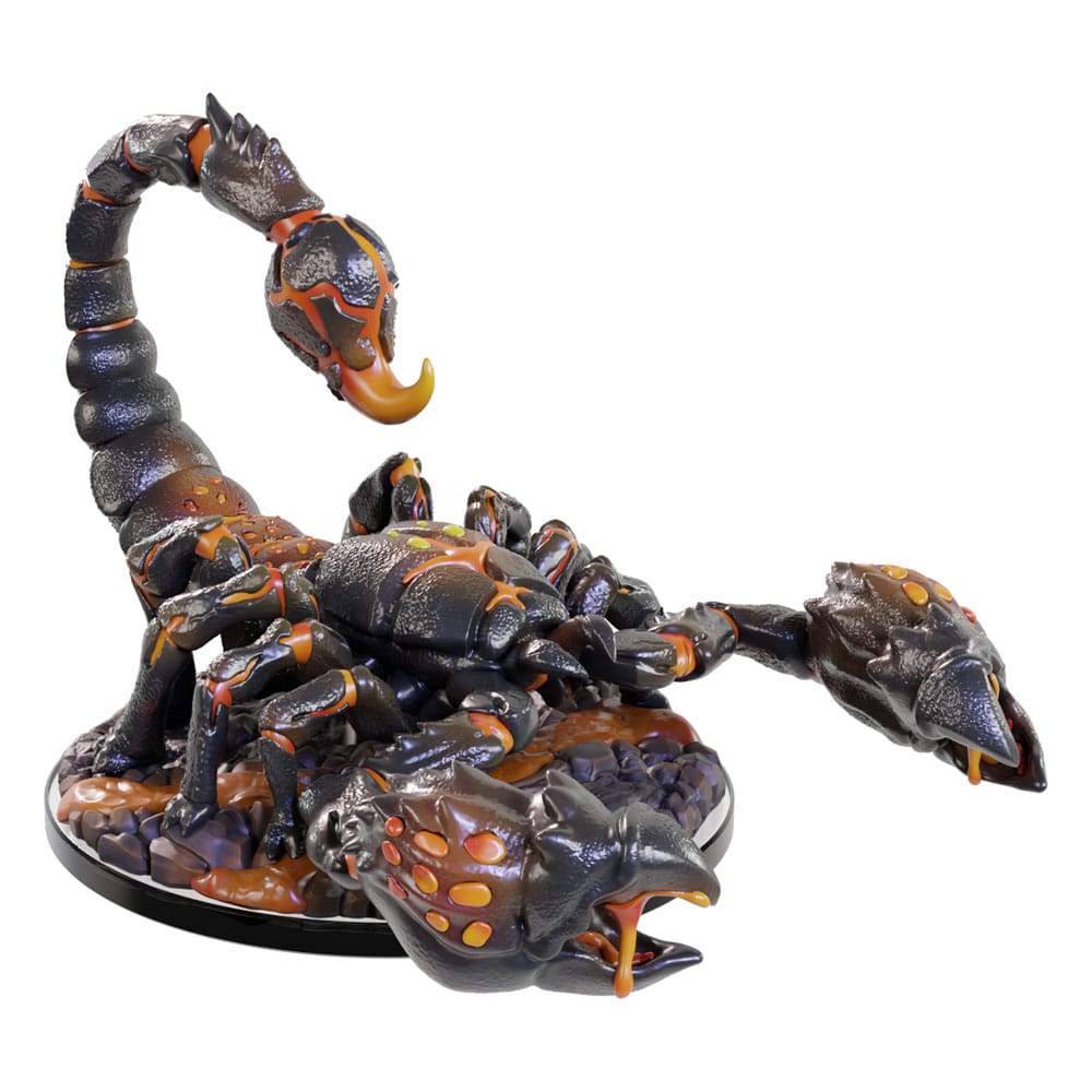 Détail d'une miniature Magma Scorpion Pathfinder Deep Cuts non peinte, avec parties translucides