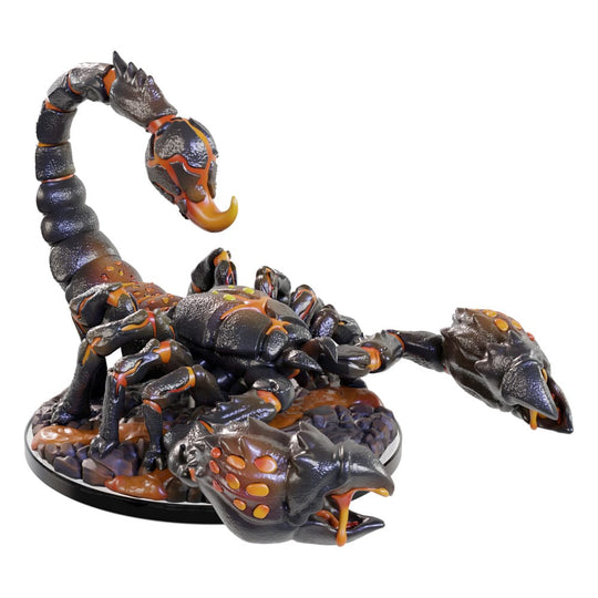 Détail d'une miniature Magma Scorpion Pathfinder Deep Cuts non peinte, avec parties translucides