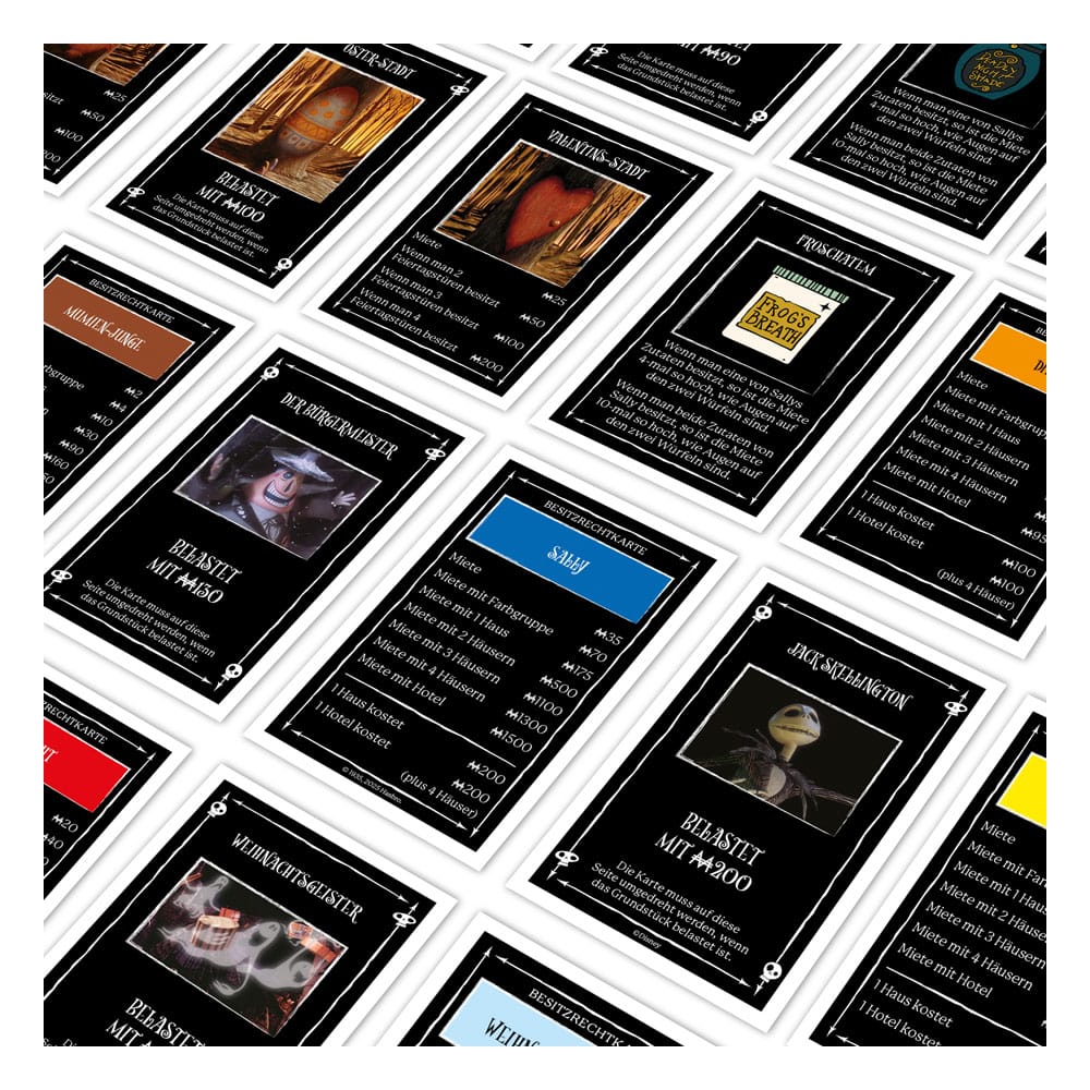 Cartes Chance et Caisse de Communauté du Monopoly L'Étrange Noël de Monsieur Jack en allemand