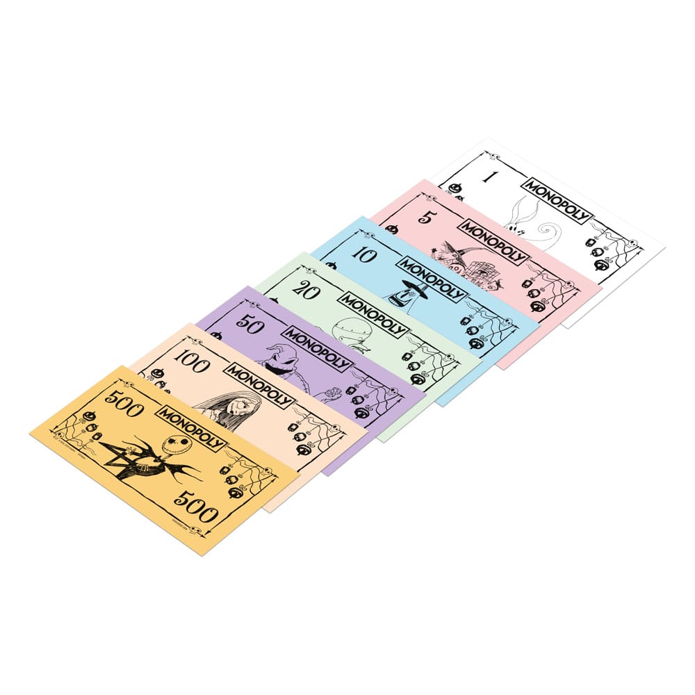 Vue d'ensemble du contenu du Monopoly L'Étrange Noël de Monsieur Jack - Édition allemande