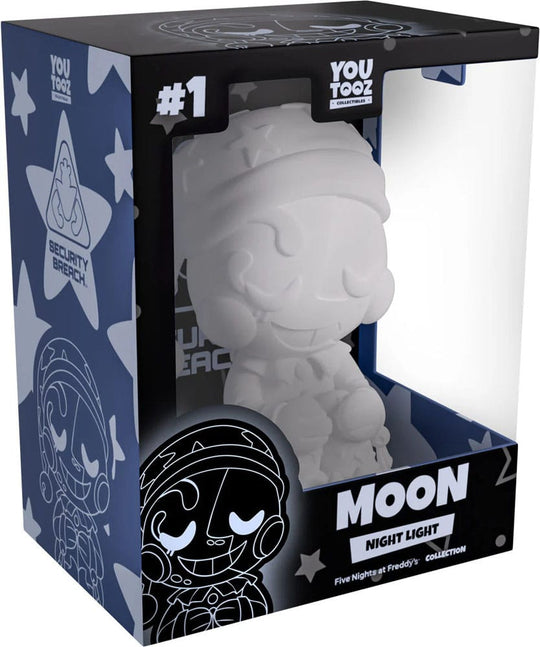 Figurine veilleuse FNAF Moon Night Light Youtooz allumée, vue de face