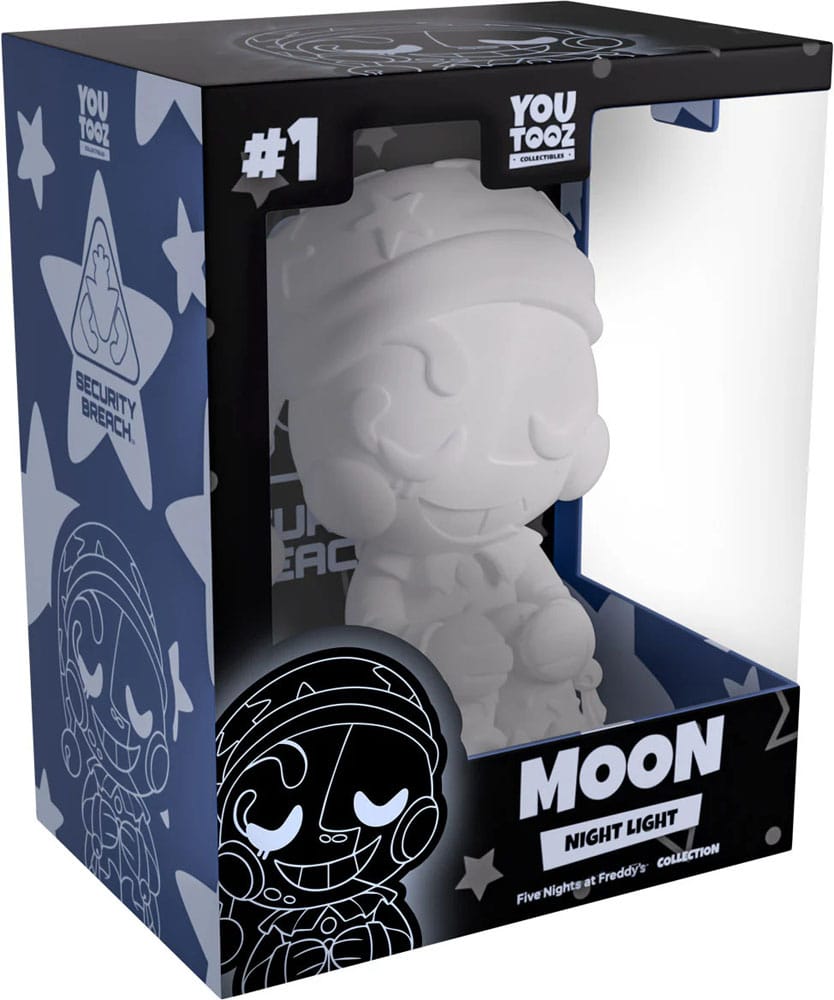 Figurine veilleuse FNAF Moon Night Light Youtooz allumée, vue de face