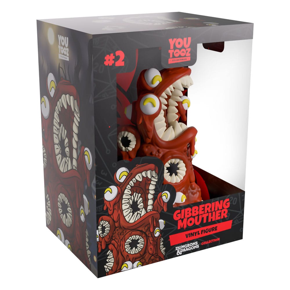 Figurine Gibbering Mouth Youtooz 13 cm posée sur une étagère, contexte de collection.