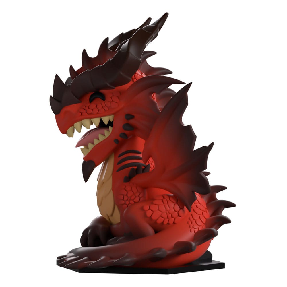 Emballage boîte-fenêtre de la figurine Youtooz Dragon Rouge D&D, avec la figurine visible à l'intérieur
