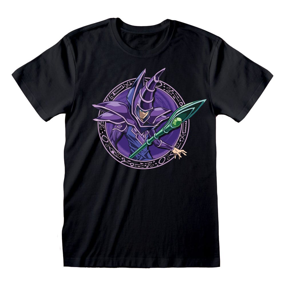 T-Shirt Yu-Gi-Oh! Magicien Sombre officiel de Heroes Inc, taille S, en 100% coton noir, avec le design du Magicien Sombre imprimé.