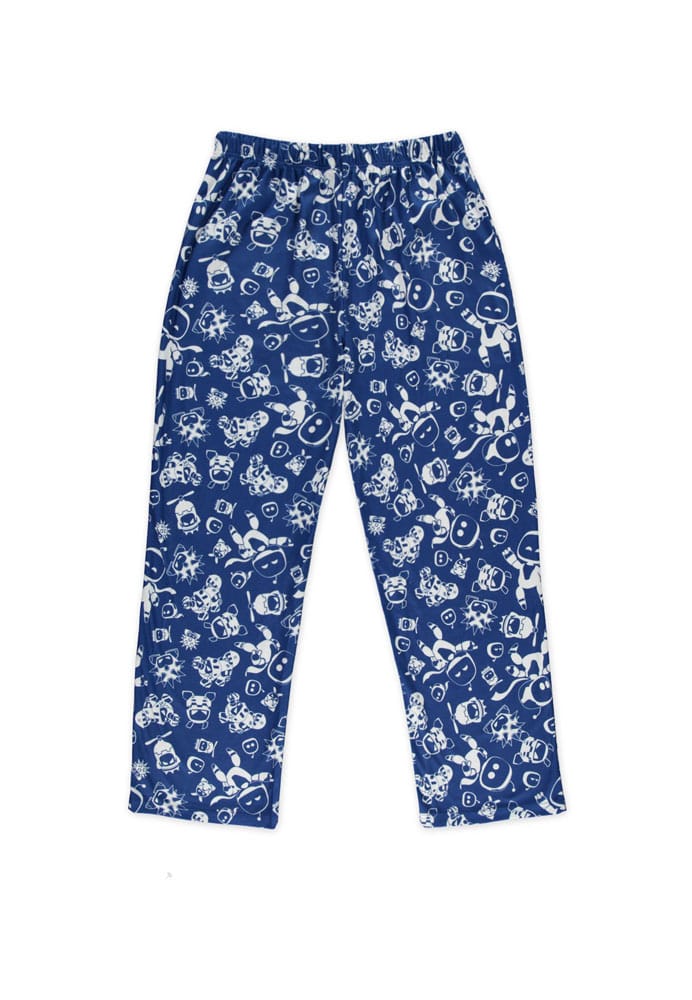 Détail du motif Astro Bot sur le pantalon jersey PlayStation Difuzed